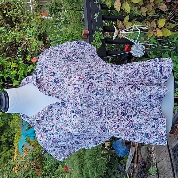 Rachel Zoe Babydoll Top Floral Short Sleeve Blouse Womens S - Picture 1 of 6